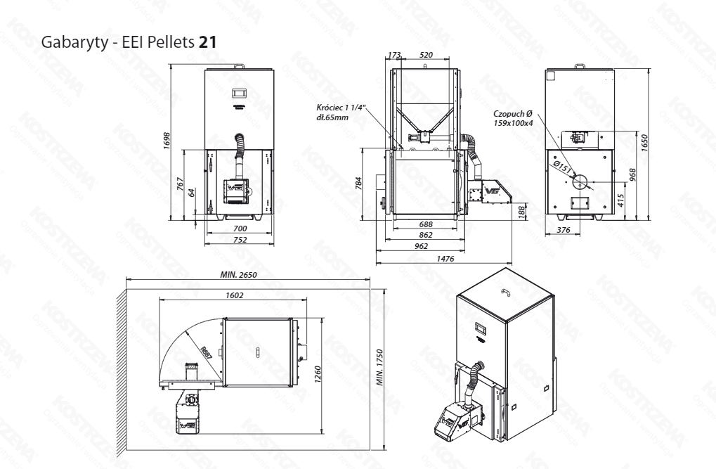 Gabaryty EEI PELLETS